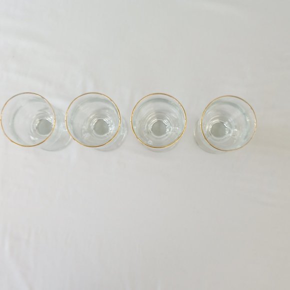 Set of 4 Irish Coffee/Wine/Tea Mugs Clear Glass with Gold Rim & Handles Glass's- - Picture 4 of 12